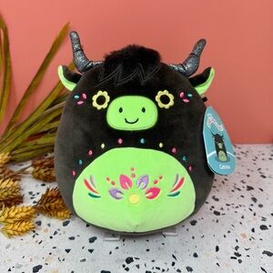 NEW Squishmallows Catrina Bull Black Day Of The Dead Plush Stuffed Animal Sz 8”